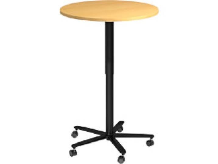 Hammerbacher VST Höhenverstellbar Stehtisch Buche Drehkreuz aus Metall 800 (B) x 800 (T) x 1.140 (H) mm Spanplatte, Kunststoff, Aluminium