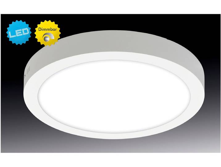 NÄVE LED Panel Dimplex , weiß, 1, Ø 30cm H: 3,5cm, 1 Stk., Leuchten, Aufbaupanel weiß, rund, dimmbar, Phasenan- und abschnitt, D: 30cm, LED Panel