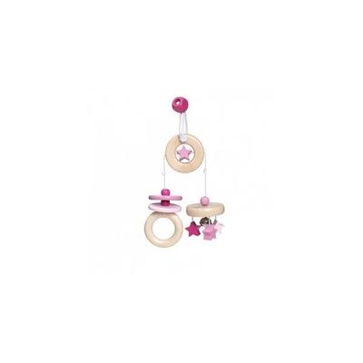 Selecta 64009 - bellybutton, Sternchen Spaß, Minitrapez, Spiel-Anhänger, Holz, rosa, 15,5 cm