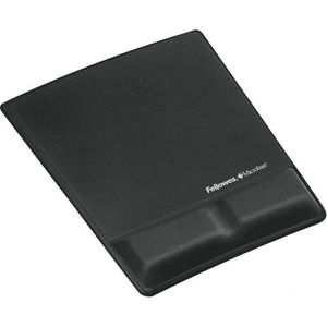 Fellowes Mauspad Stoff Health-V, 91812, schwarz, 210 x 251 mm, Stoff, Schaumstoff-Handgelenkauflage