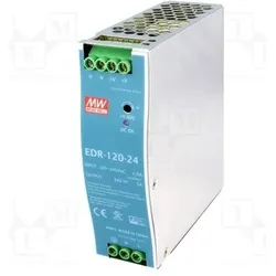 MeanWell, Systemstromversorgung, AC-DC Industrial DIN rail power supply Output 24V at 5A metal case 120W
