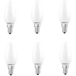 6er Sparset  OSRAM E14 LED Kerzen-Lampe dimmbar matt 5,9W wie 60W warmweiße Wohnungsbeleuchtung Kronleuchterlicht