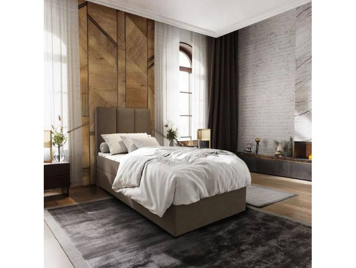 Gepolstertes Boxspringbett MERALIS 80x200 cm braun Matratze: Bonell-Federkernmatratze