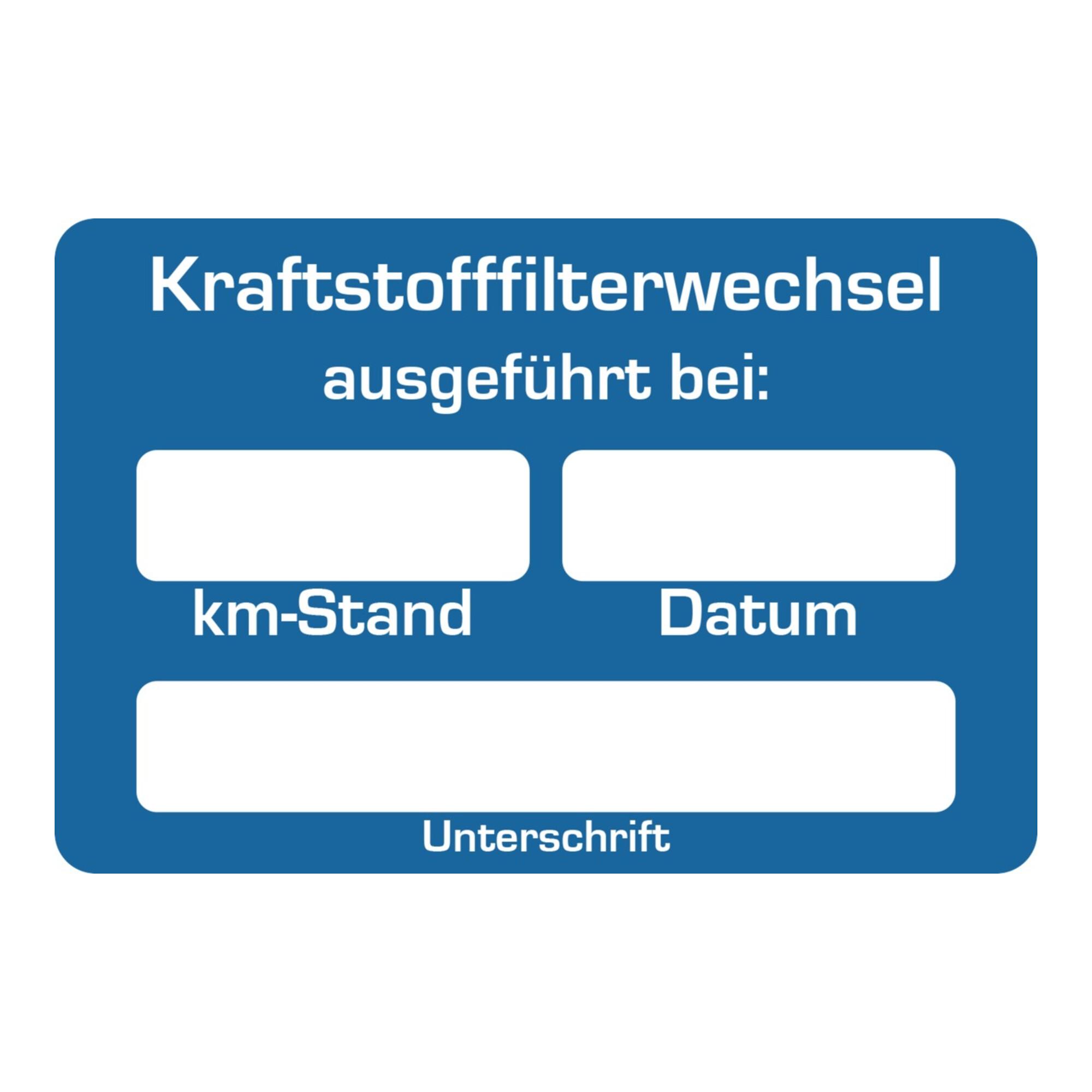 Eichner Kundendienstaufkleber Text: Kraftstofffilter-Wechsel ausgeführt bei (9220-00068)