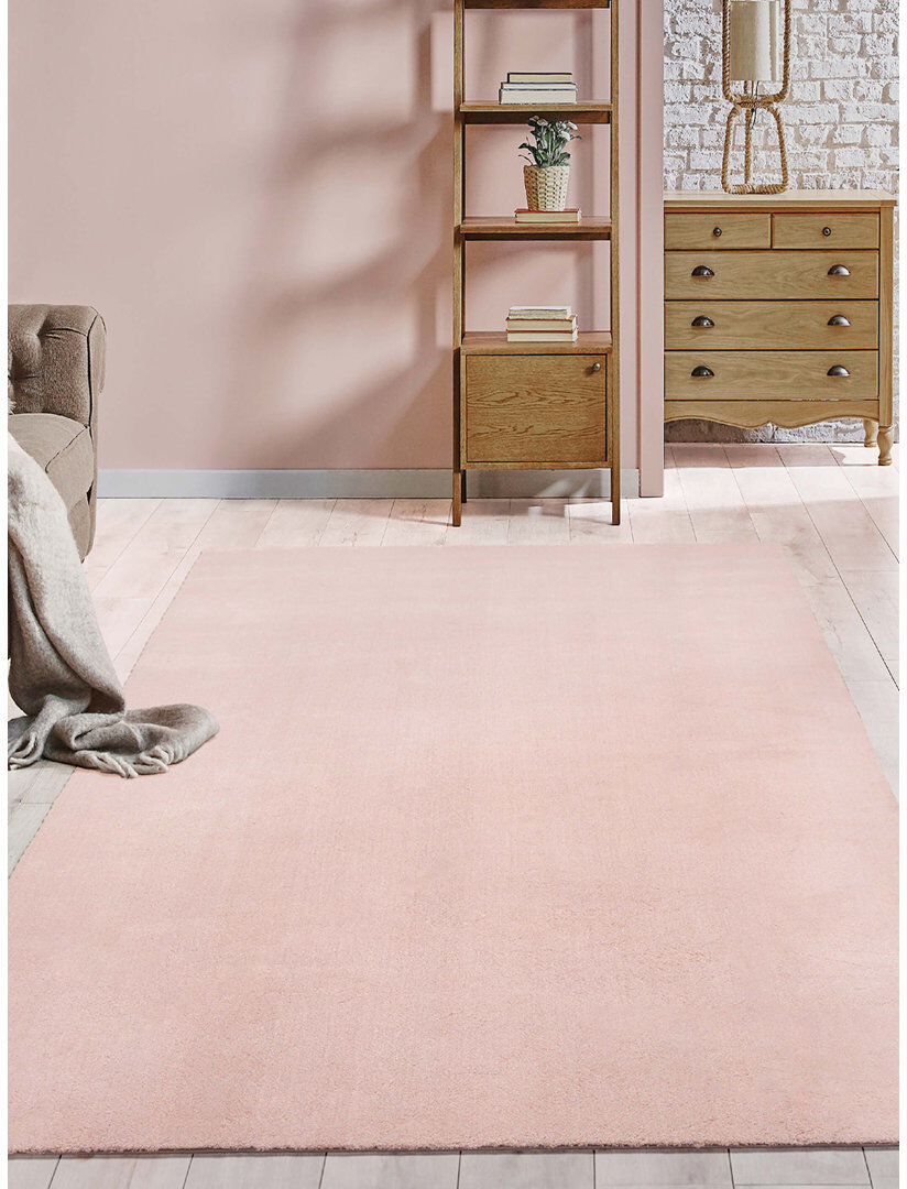 The Carpet Relax - Modern Rug, Fluffy, Short Pile, Non-Slip Underside, Washable up to 30°C, Super-Soft, Fur Look, Rose Hellrosa Rectangle 240 x 340cm