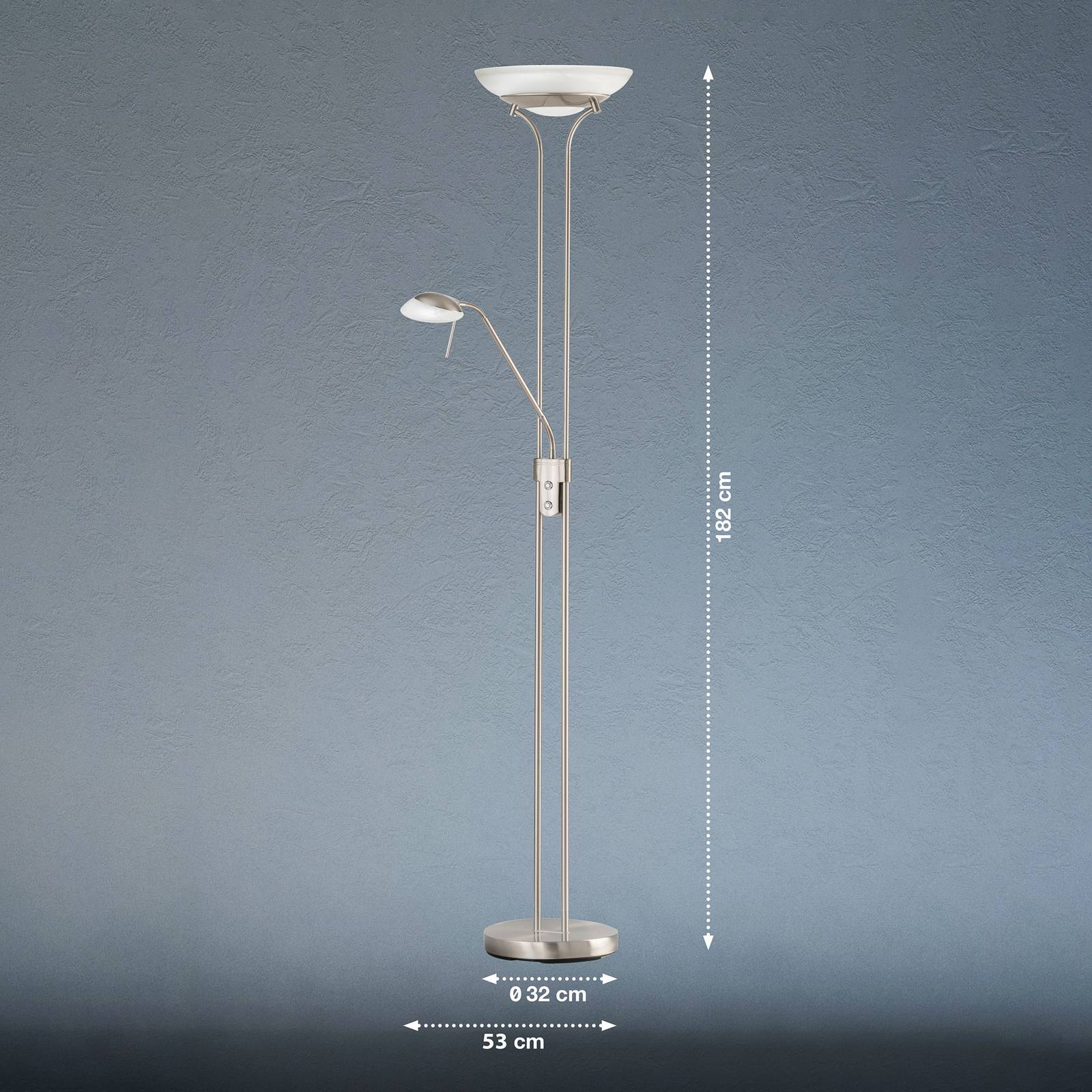 Fischer & HONSEL Lampa stojąca LED Pool, możliwość ściemniania, aluminiowy / szary / cynkowy, salon / jadalnia, metal, nowoczesny