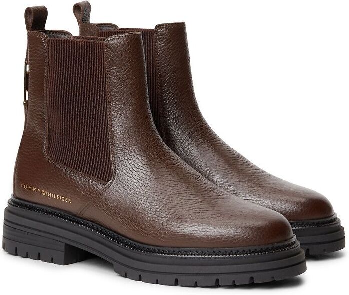 TOMMY HILFIGER Boots chelsea en cuir grainé
