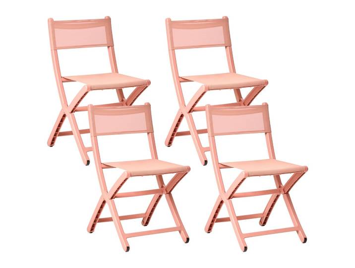 GARTENSTUHL 4er-Set Korallenrot Talca