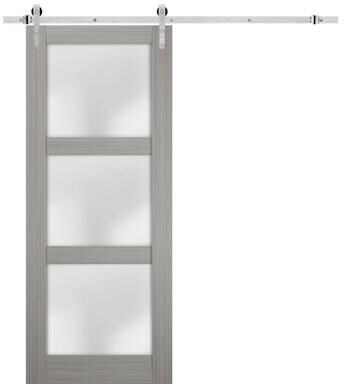 SartoDoors Lucia 2552   Bedroom Door Barn Door   Solid Wood   18x80, Oak Bathroom Door Pantry Door Closet Door Laundry Room Door