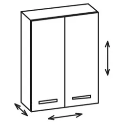 Artiqua 400 Variabler Wandschrank, Stahlgrau Metallic, 400-OVT-1-60-7141-88 400-OVT-1-60-7141-88