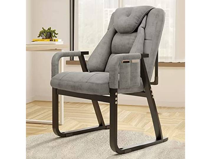 YCKEGEW Akzent Stuhl Mid Century Modern Relaxsessel Mit Liegefunktion, Liegesofa Stuhl Für Schlafzimmer Kleine Zimmer Indoor, Lounge Sessel Schreibtischstuhl (Color : Gray 2)