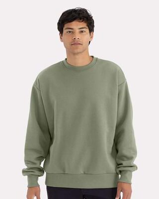 Next Level 9007 Heavyweight Crewneck Sweatshirt in Light Olive size XS   Ringspun Cotton