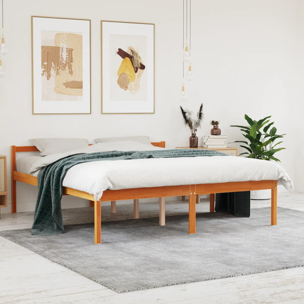 Alpen Home Bonapart Solid Wood Bed Brown;Wax brown European Kingsize (160 x 200cm)