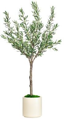 Edvivi Artificial Olive Tree in White Decor Pot