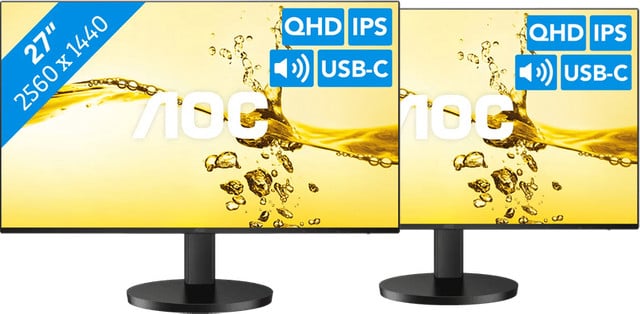 AOC Q27B3CF2 Duo Pack QHD 1440p Monitor Set