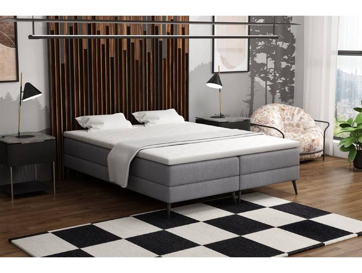 Fun Möbel Boxbett Dachschrägen-Schlafzimmerbett BREST in Stoff Soro (inkl. Kaltschaumtopper, Ideal für Dachschrägen), ohne Kopfteil