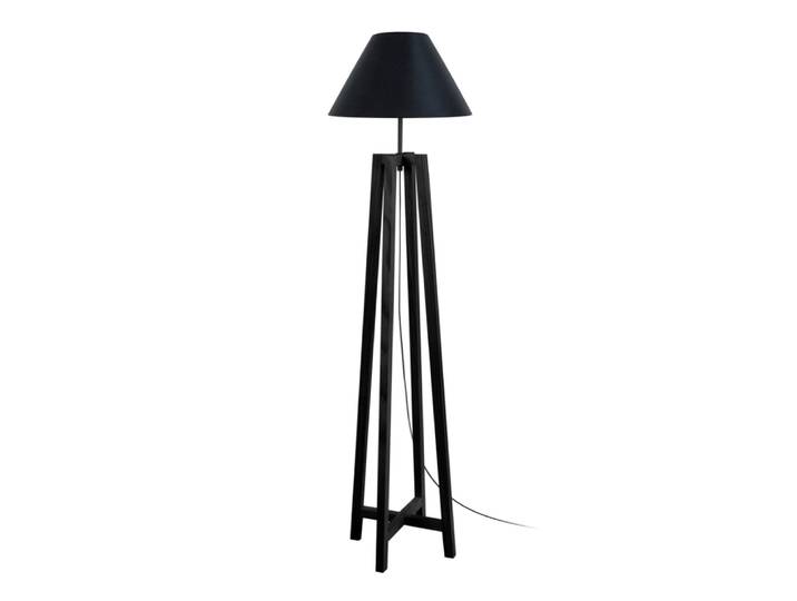 Lampadaire bois noir abat-jour noir
