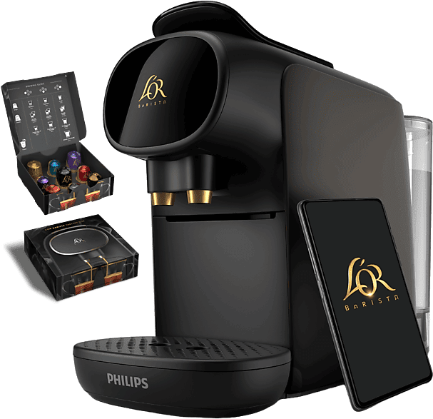 Cafetera de cápsulas - Philips LM9020/30 Smart L'OR Barista Creatif, App Smartphone, 1 o 2 Tazas, Preparación programada