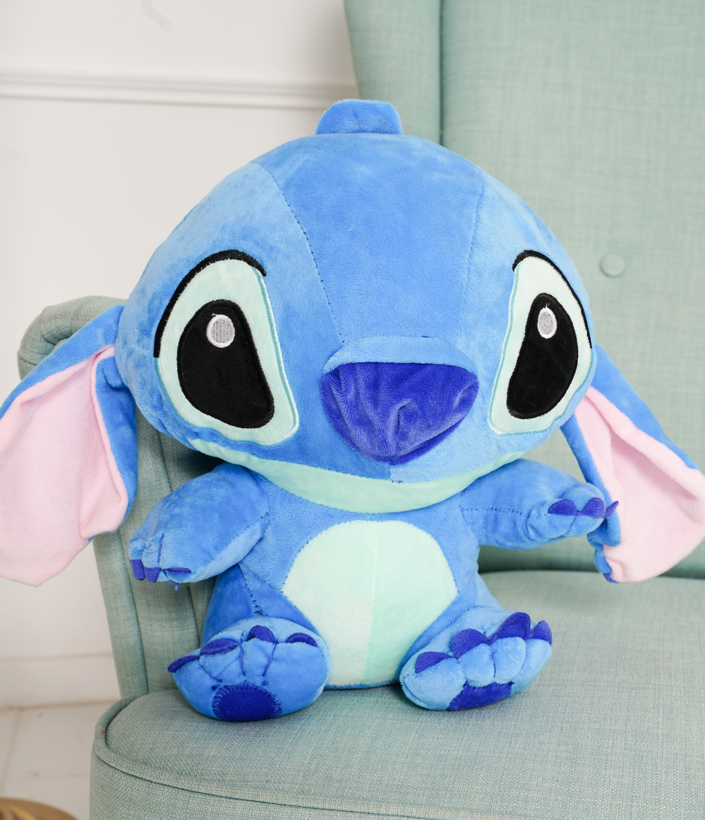 Gustaw Teddybeer Blauw XXL - Grote pluche knuffelbeer van 35 cm