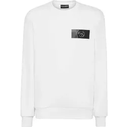 PLEIN SPORT Langarm-Sweatshirt, Größe L in Weiß 01