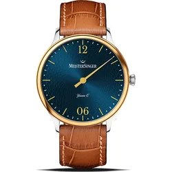 Meistersinger Klassik Yaara Quarz YAQ917G - blau,cognac - 36mm