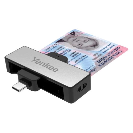 Yenkee YCR 102 USB-Smartcard-Lesegerät / USB-C / USB-A-Adapter (USB 2.0, USB-C) (8590669392124)