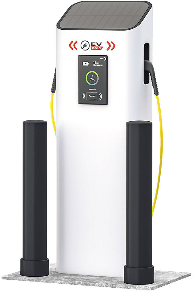Rammschutz-Poller 125L, für Ladestationen, Höhe 750 mm, schwarz Boplan