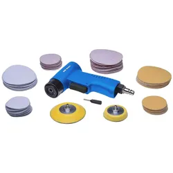 SW-Stahl, Schleifmaschine + Poliermaschine, S3293 Druckluft-Exzenterschleifer Satz I 63-teiliges Druckluftwerkzeug Set I 1/4 Zoll Druck (Exzenterschleifer)
