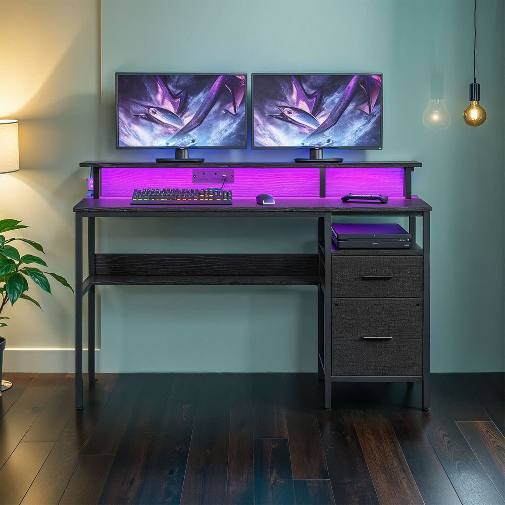 Metro Steel Computer Desk Black 90cm H X 138cm W X 55cm D