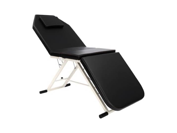 CHERIKIU 3 Zonen Mobile Klappbar Massageliege mit Kopfstütze, Verstellbare Faltbarer Massagestuhl Bett Professionelle Stahl Massagetisch, 250kg Tragfähig für Spa Salon Tattoo Schönheit (Schwarz)