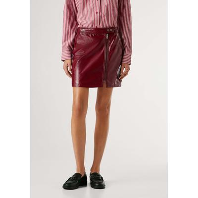 A-Linien-Rock PEPE JEANS "skirt RUBY SKIRT", Damen, Gr. S, rot (currant rot), 100% Polyester, Röcke A-Linien-Rock