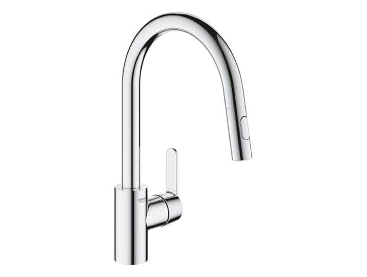 GROHE Get, Küchenarmatur 2 Strahlarten (Wasserhahn Küche mit ausziehbarer Brause, 360° schwenkbar, wassersparend dank variabler Mengenbegrenzung, einfache Spülbecken-Montage), chrom, 31484001