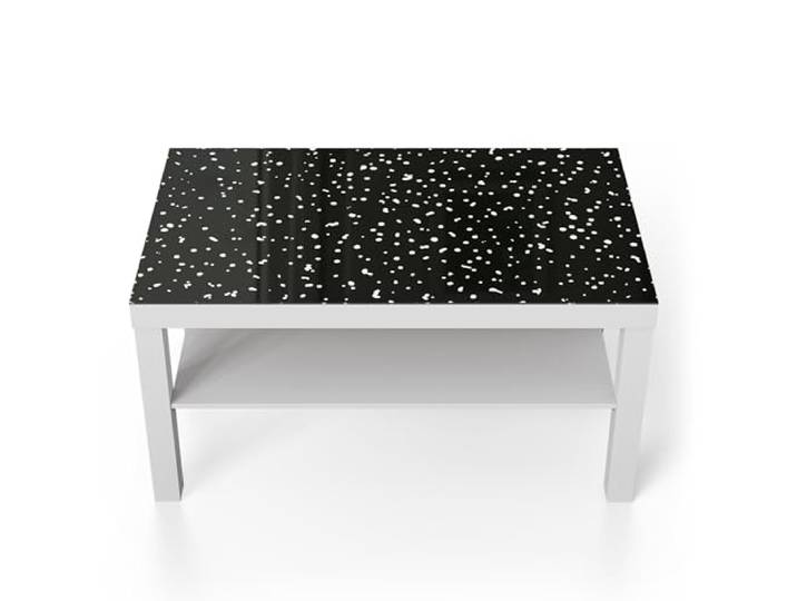 DEQORI Glastisch weiß groß 90x50 cm Motiv Nachtlichter Kontrast ausgefallener Beistelltisch aus Glas Hochglanz Couchtisch fürs Wohnzimmer moderner Couch Tisch mit Design