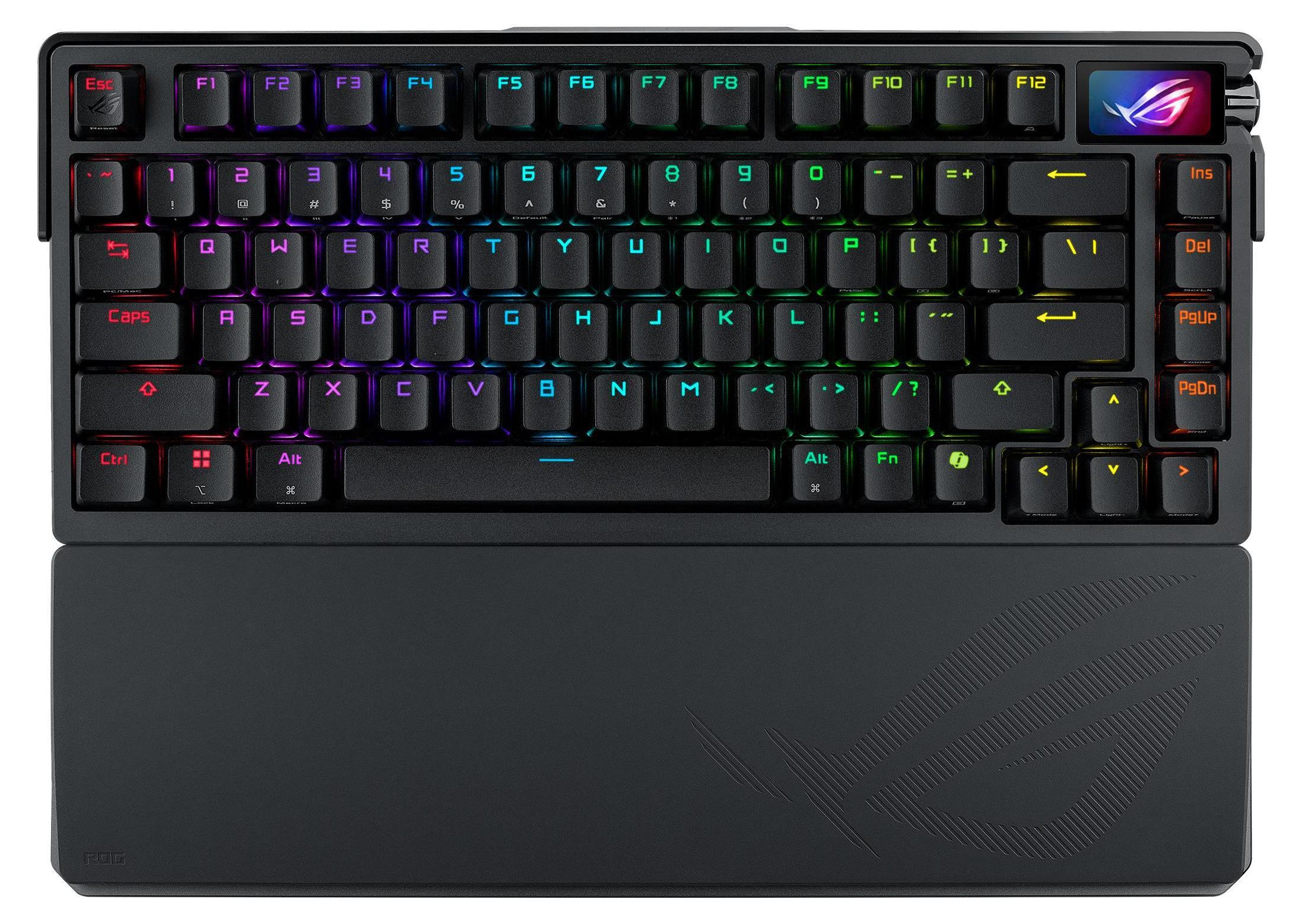 ASUS ROG Azoth Extreme, 75%, Verkabelt & Kabellos, USB + RF Wireless + Bluetooth, Mechanischer Switch, QWERTY, Schwarz