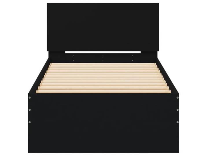 Cadre de lit - YIN - A838625 - 90x200 cm - Bois d'ingénierie - Noir