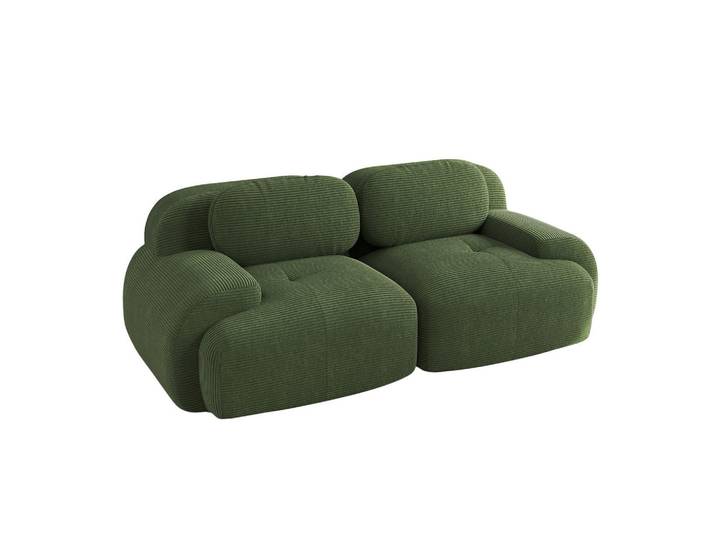Urban Meuble 2-Sitzer-Sofa in Premium-Cord Montagefrei, Grün, 208x75x103 cm, Wohnzimmer, Sofas & Couches, Sofas, 2-Sitzer Sofas