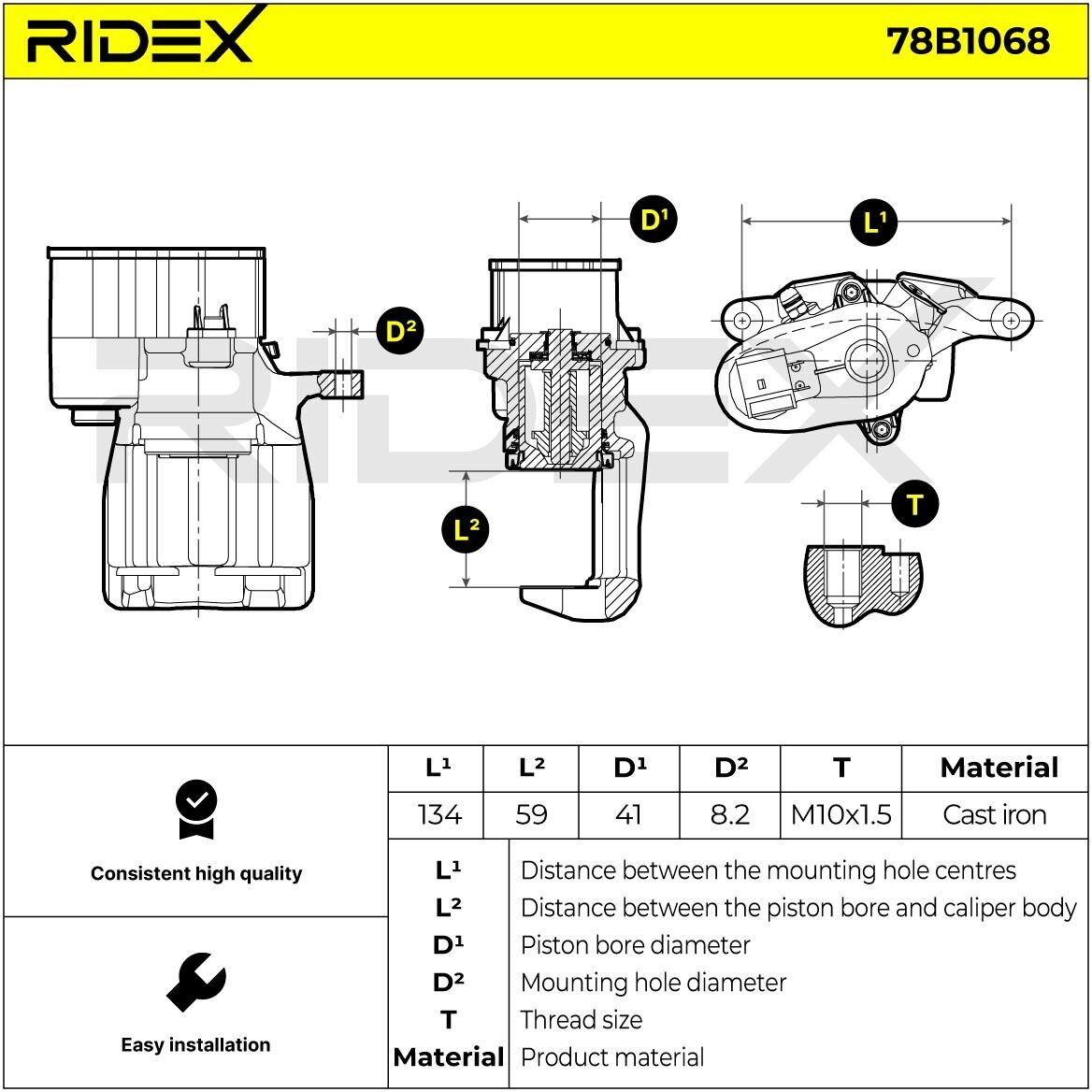 RIDEX 78B1068 Brake caliper