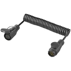 ProPlus 343541V04 Spiralkabel 3 Meter aus PVC 8 Adern mit Stecker und Steckdose 13 polig