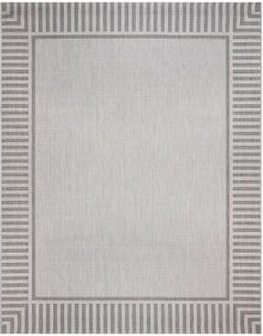 Gertmenian Paseo Kiano Modern Stripe Border Polypropylene Flatweave Indoor/ Outdoor Area Rug