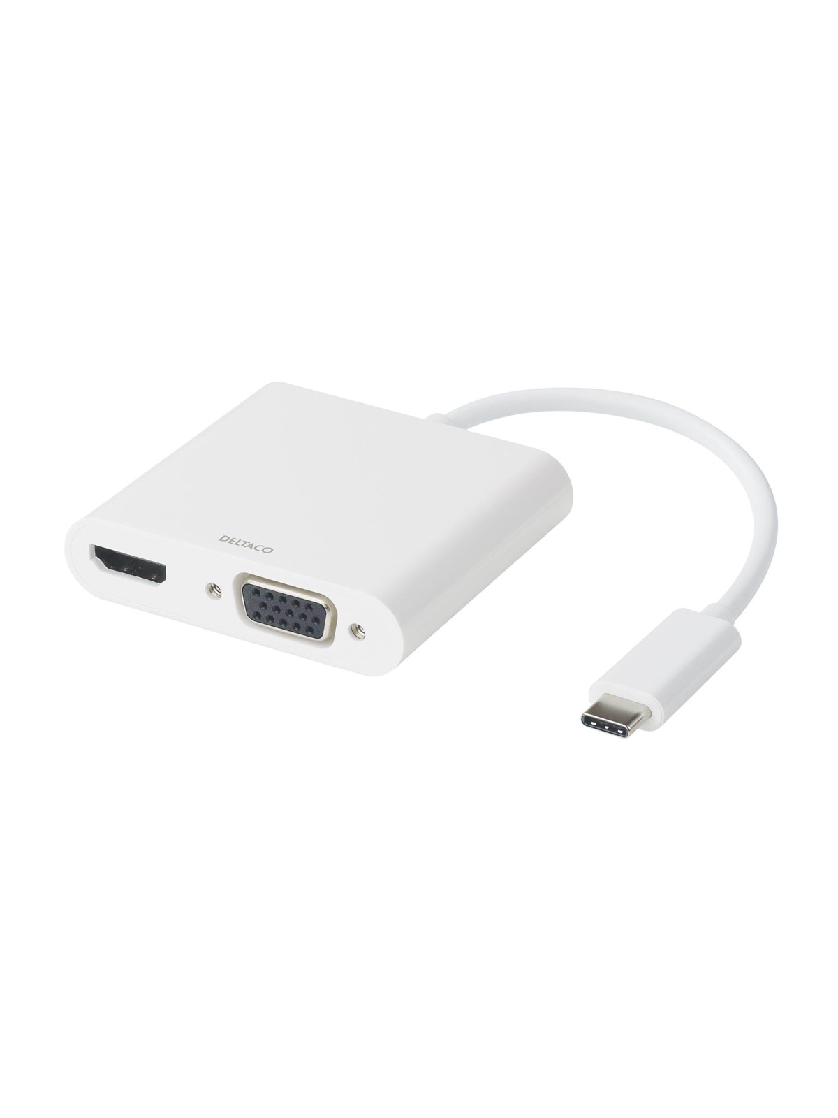 Deltaco USB-C docking station HDMI/VGA/USB-C 100