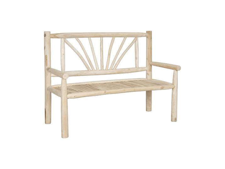 Vente-Unique Gartenbank - 2 Personen - holz - naturfarben hell Tulum, Naturfarben, Holz, Uni, 130x96x60 cm, Gartenmöbel, Gartenbänke