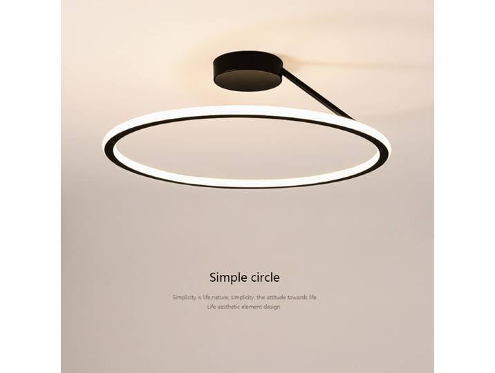 Cercle Simple Led plafond lustre moderne anneau rond en aluminium Dimmable chambre étude lustre lampe luminaires d'intérieur
