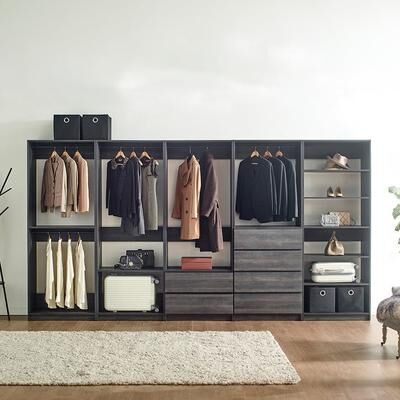 Prosper Gray Freestanding Walk in Wood Closet System
