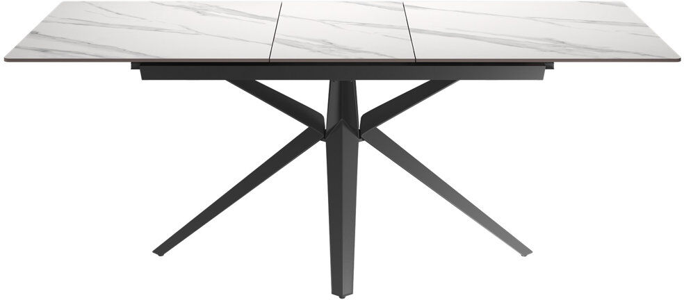 Ivy Bronx Commings Rectangular Dining Table with Steel Base White