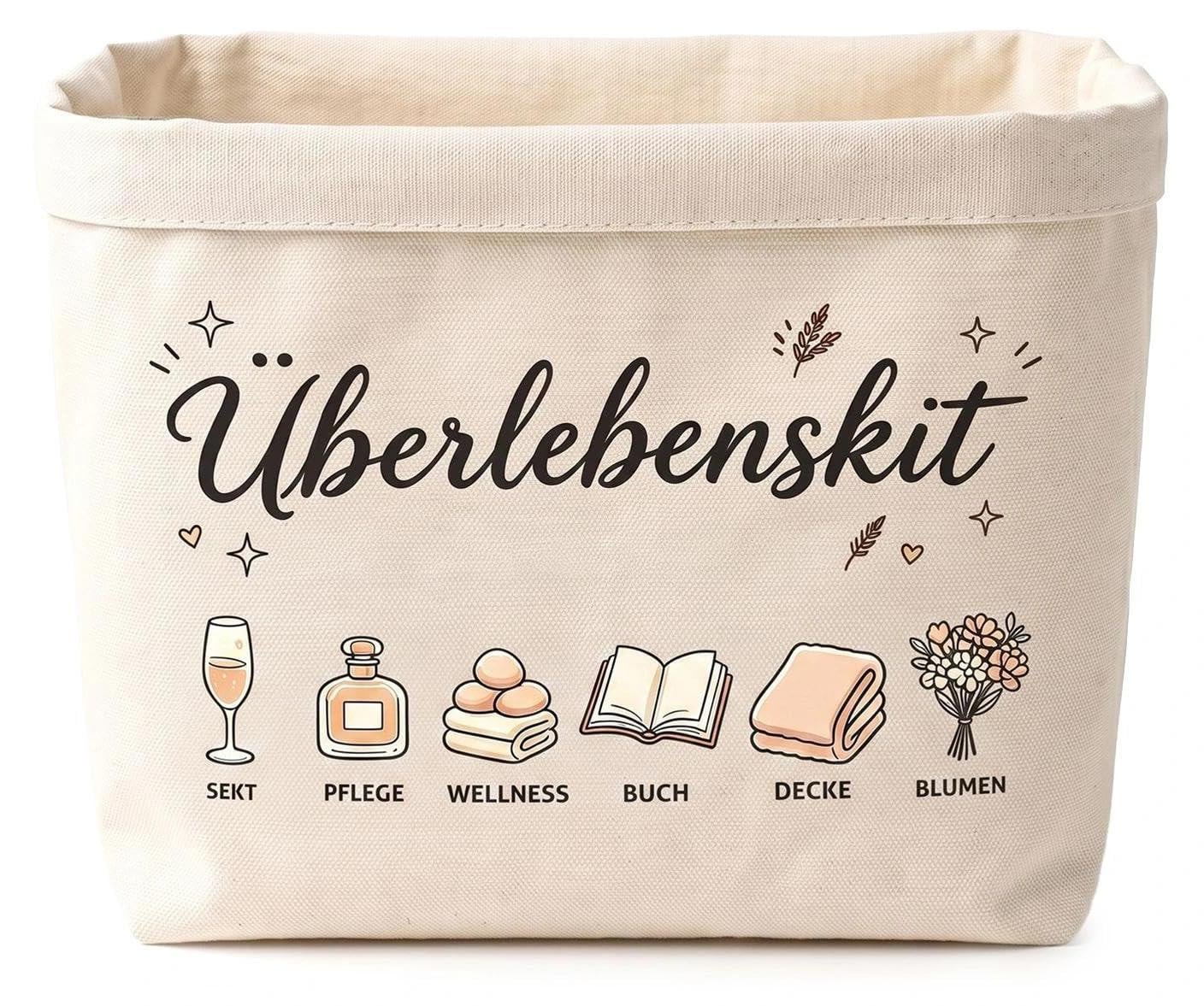 Dripio Opbergmand in overlevingskit-stijl, beige, B/D/H: 38 x 22 x 16 cm