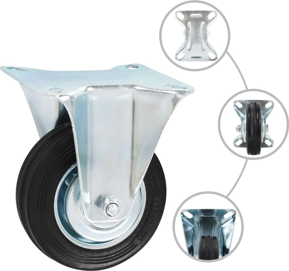 vidaXL Transportrollen, 4 stuks, 100 mm