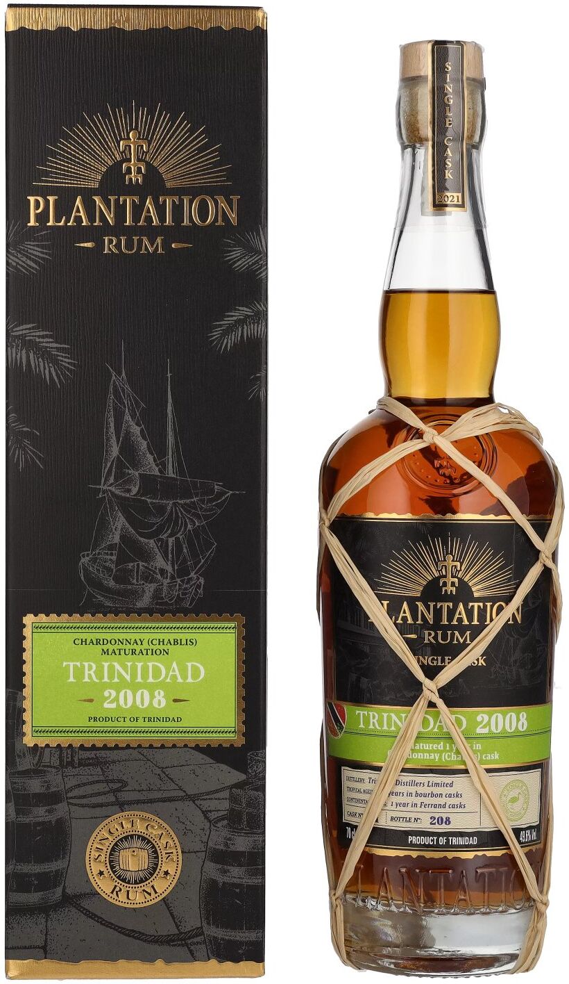Plantation Rum TRINIDAD 2008 Chardonnay Maturation Edition 2021 49,6% Vol. 0,7l in Geschenkbox