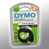Dymo Label Band Letratag 91200 (S0721510) schwarz auf weiß 12mm x 4m