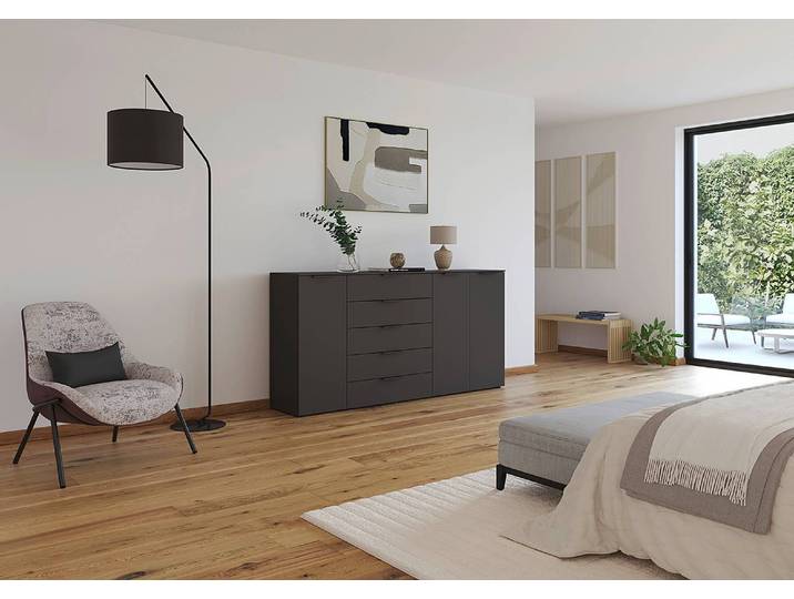 Sideboard Flipp 200cm Grau/Graphit