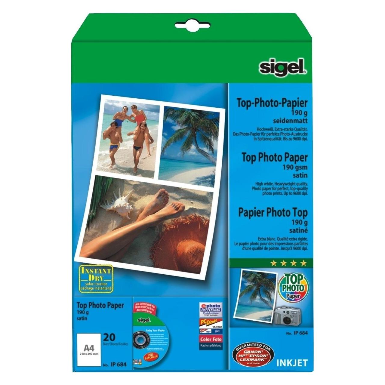 Sigel Inkjet Top (190 g/m², A4, 20 Stk.) (IP684)